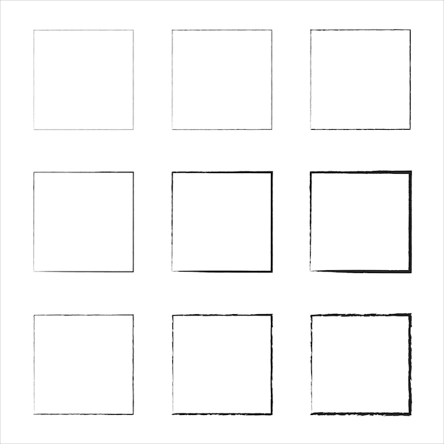 Grunge frames vector set randen set rechthoekige vormen