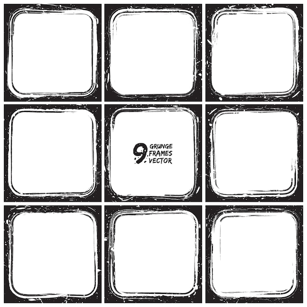 Grunge frames vector set