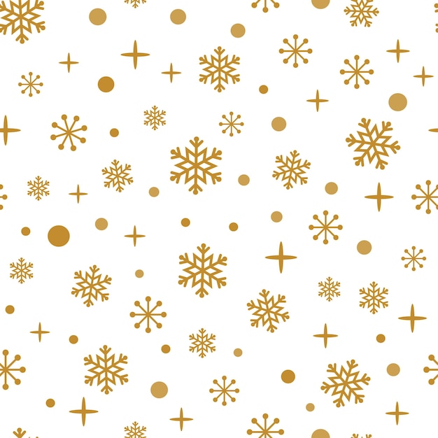 Гранж золотые снежинки и снежные шары на белом фоне бесшовный зимний узор для новогодних или рождественских обоев или дизайна упаковки графическая бумага для печати или рождественские обои