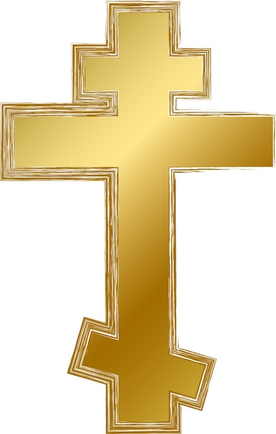 Vector grunge goud religie orthodox kruis symbool