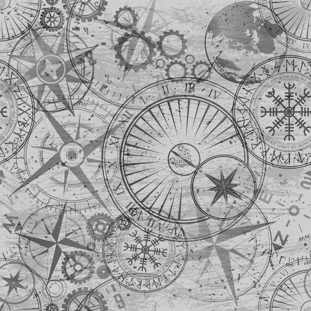 Vector grunge gray steampunk background