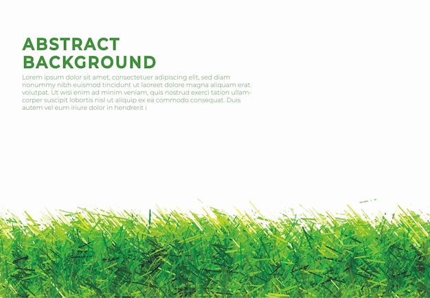 Vector grunge green grass on white background