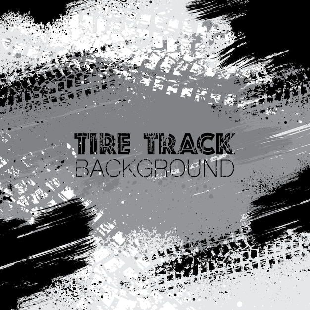 Vector grunge grey tire track background