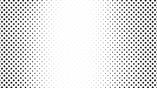 Grunge halftone achtergrond met stippen Zwart-wit pop-art patroon in komische stijl Monochrome stip textuur vectorillustratie