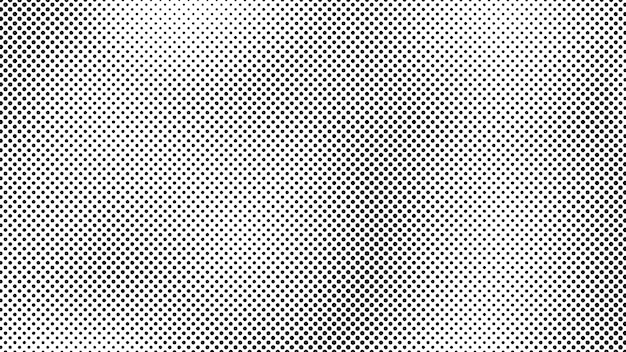 Sfondo grunge a mezza tonalità con punti modello pop art bianco e nero in stile fumetto texture a punti monocromatica illustrazione vettoriale