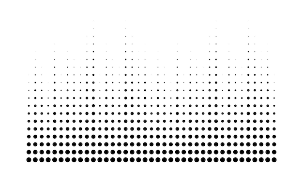 Vector grunge halftone dots gradient texture background black and white circle dots pattern spotted vector