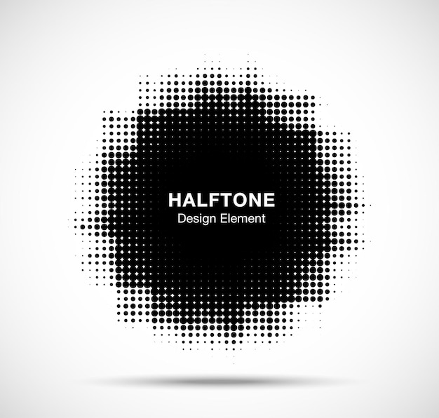 Grunge halftone frame Circle dots background Spotted abstract texture Grungy half tone spot Vector