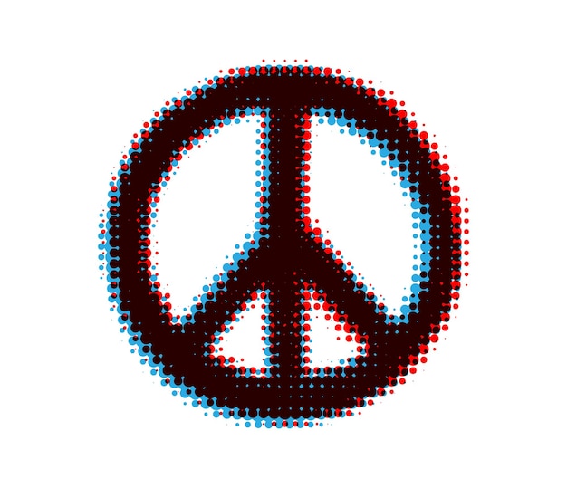 Grunge halftone peace sign