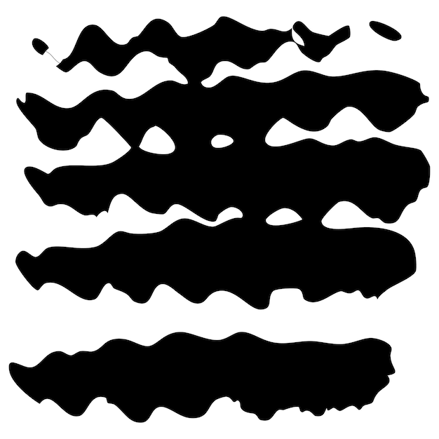 グランジ手描きペイント ストローク ブラシ落書きベクトル イラスト ベクトル グランジ ペイント ブラシ ベクトルのロゴのデザイン テンプレート黒グランジ形状