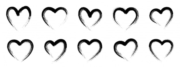 Vector grunge heart shape. hand drawn