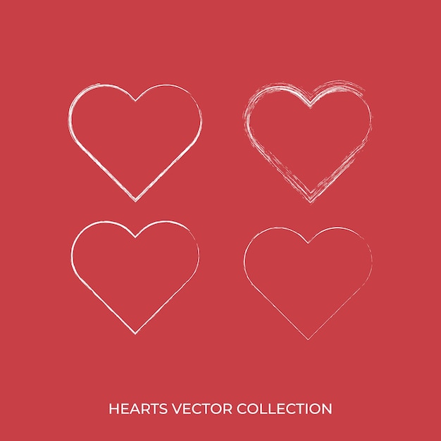 grunge heart shapes illustration vector