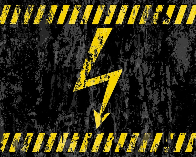 Vector grunge high voltage sign background