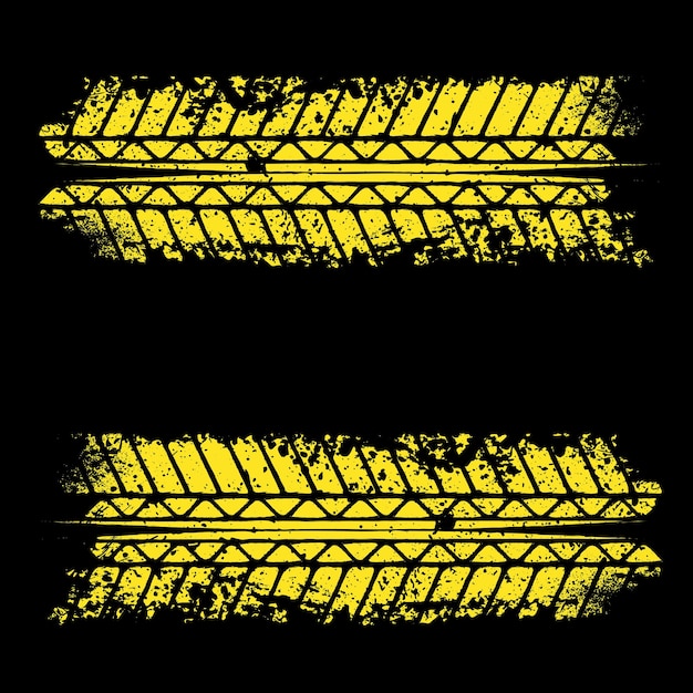 Vector grunge horizontale bandenspoor gele banner