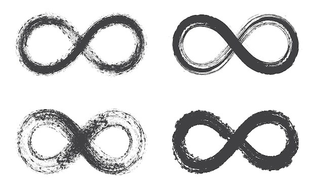 Grunge infinity symbol set