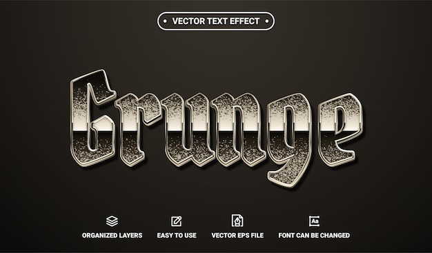 Grunge Iron Editable Vector Text Effect