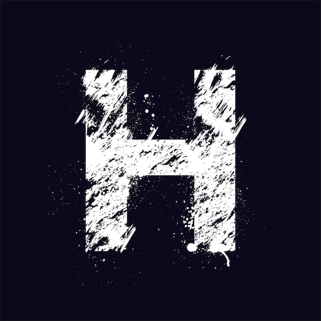 Vector grunge letter h