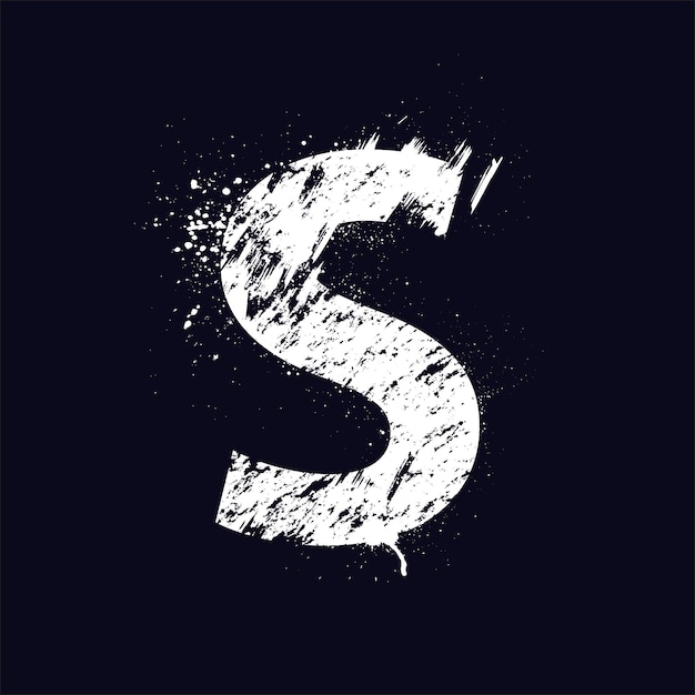 Vector grunge letter s