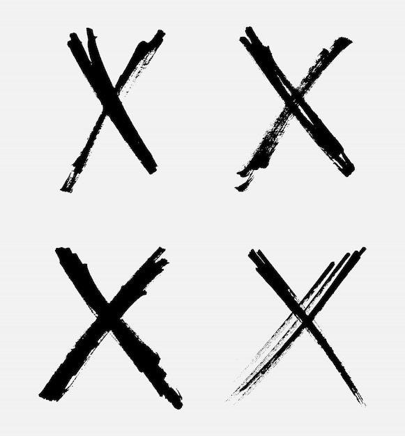 Vector grunge letter x icons