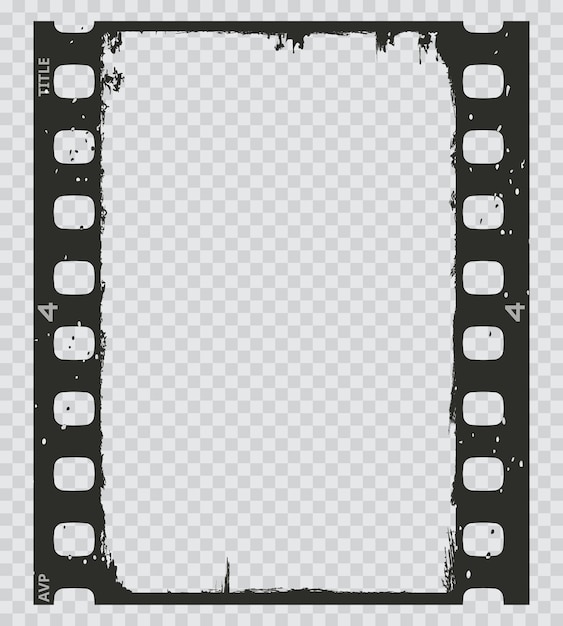 Grunge movie film strip filmstrip frame background vector old photo negative vintage picture or cinema movie film strip transparent photo slide with scratched borders retro photography filmstrip