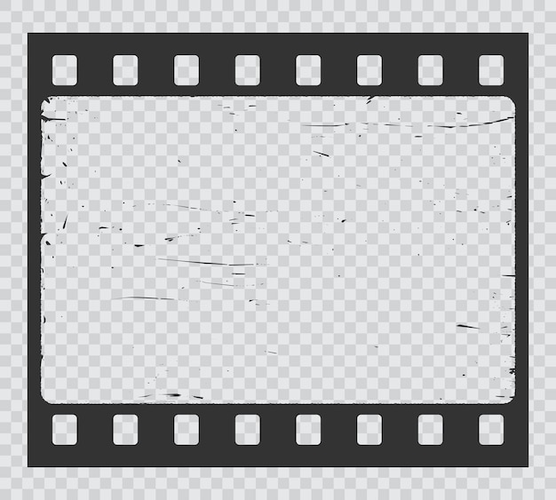 Vector grunge movie film strip isolated filmstrip frame