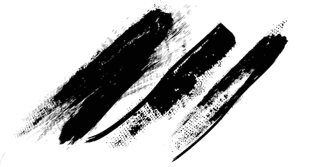 Grunge Paint stripe . Vector brush Stroke- Modern Textured shape . Dry border in Black.