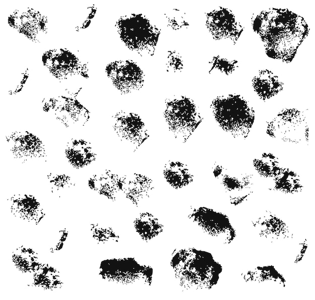 Vector grunge paint vector element set brush smear stain texture