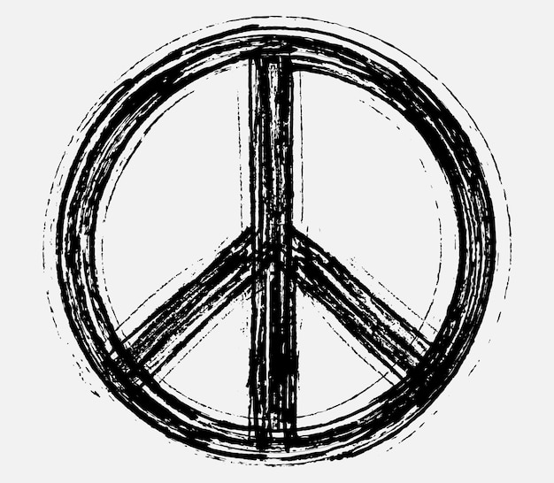 Grunge peace symbol