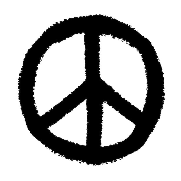 Vector grunge peace symbol