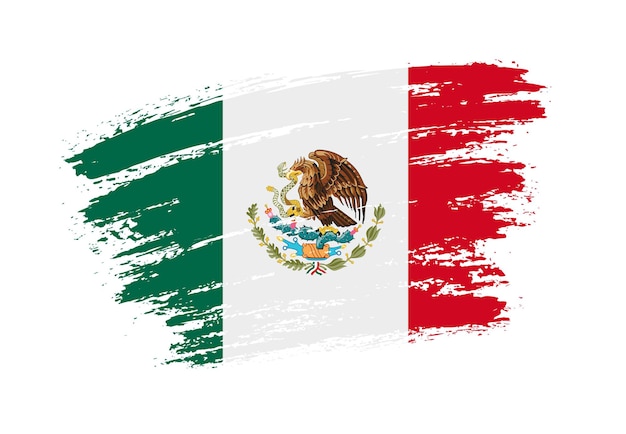 Grunge penseelstreek Mexicaanse vlag