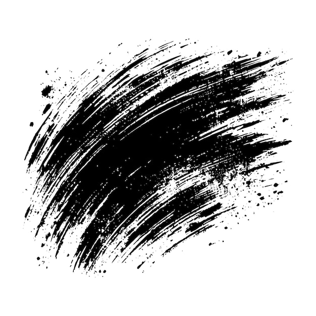 Grunge penseelstreep achtergrond effect zwarte vector illustratie geïsoleerd op een witte achtergrond
