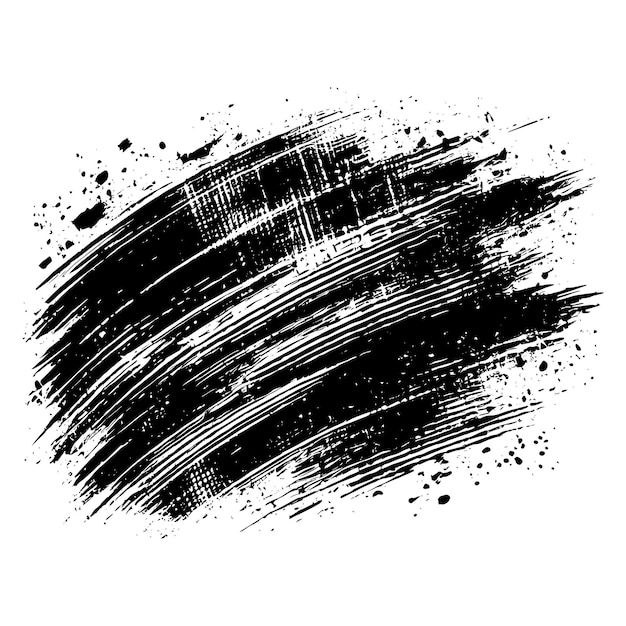 Grunge penseelstreep achtergrond effect zwarte vector illustratie geïsoleerd op een witte achtergrond