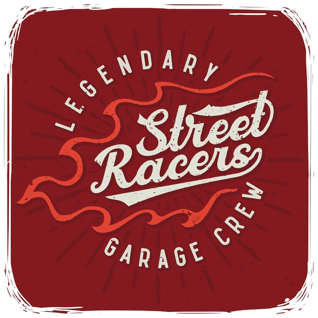 Grunge poster met Street Racers belettering