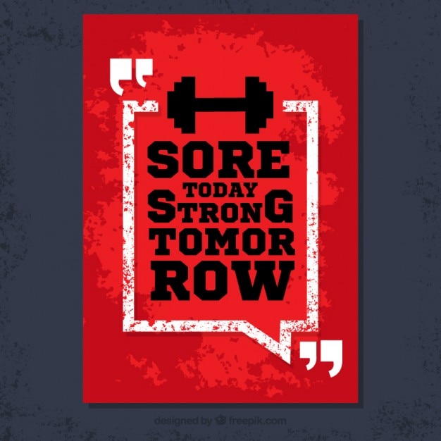 Vector grunge poster with fitness quote