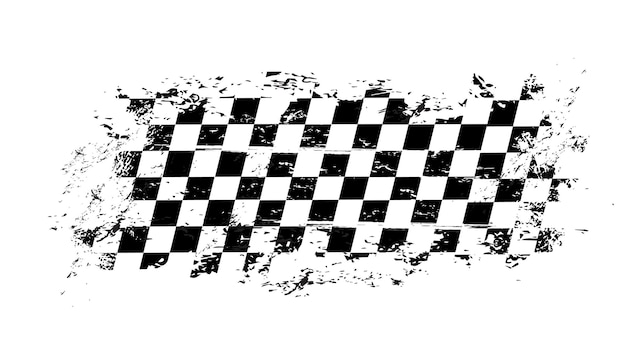 Vector grunge race flag vector checkered sport racing
