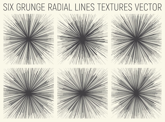 Grunge radial lines textures vector