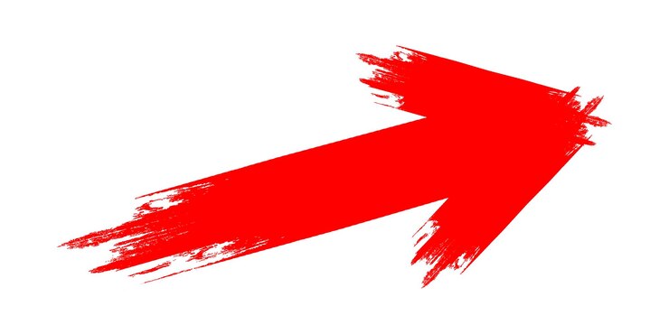 Grunge red arrow hand drawn style