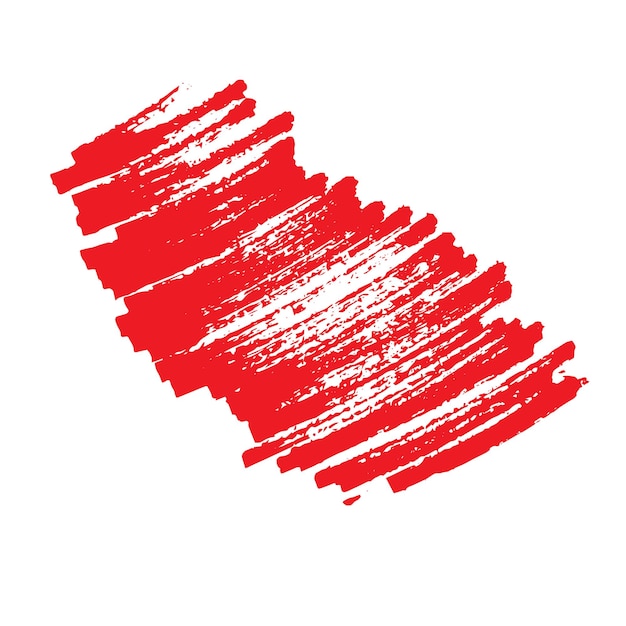 Вектор Красный штрих гранжа изолирован на белой векторной иллюстрации свободной руки