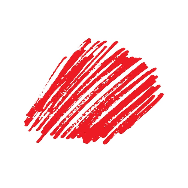 Vector grunge red brush stroke isolated on white free hand vector illustration