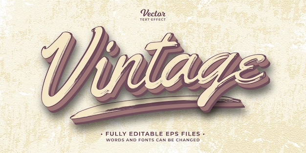 Vector grunge retro vintage style text effect editable eps cc