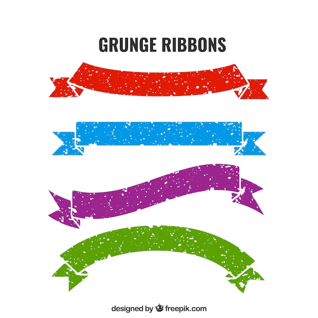 Vector grunge ribbons