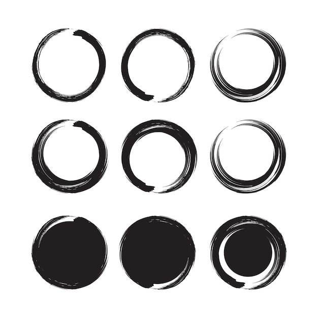 Grunge ronde vormen grunge banner collectie mega vector set van grunge cirkel borstel vector illust