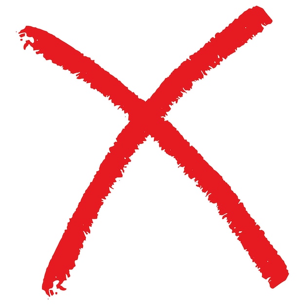 Grunge rood kruis x letter vector illustratie ontwerp element