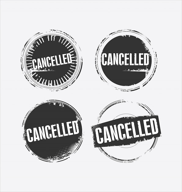 Grunge rubber stamp with the text Cancelled