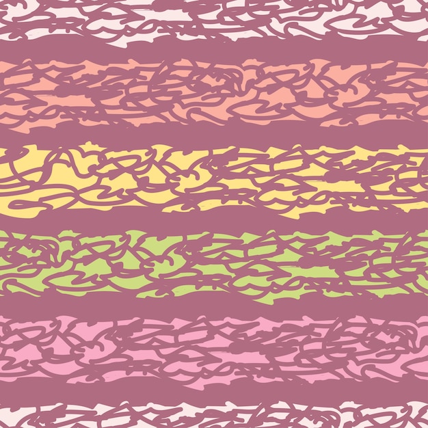 Grunge ruw gestreept vector naadloos patroon Handgeschilderde borstel feestelijke vrolijke gestreepte achtergrond