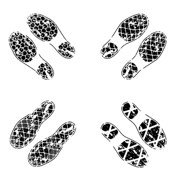 Vector grunge shoes tracks