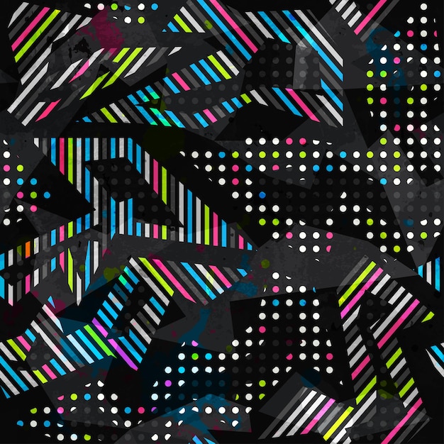 Vector grunge spectrum color geometric seamless pattern