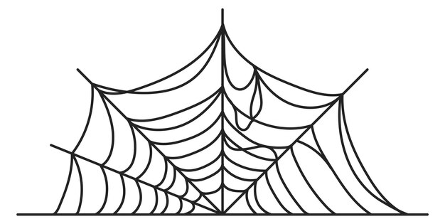 Vector grunge spider web decorative cobweb black silhouette