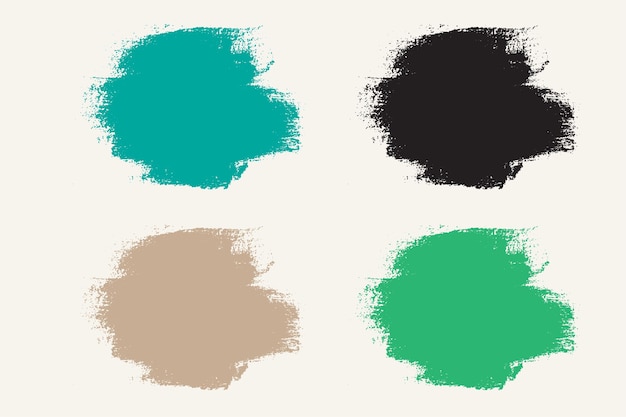 Grunge splatter paint brush texture background set