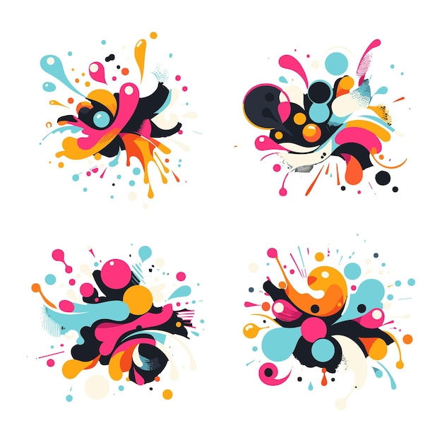 Vector grunge splatter textuur set verf splash en vlekken abstracte inkt splatter collectie