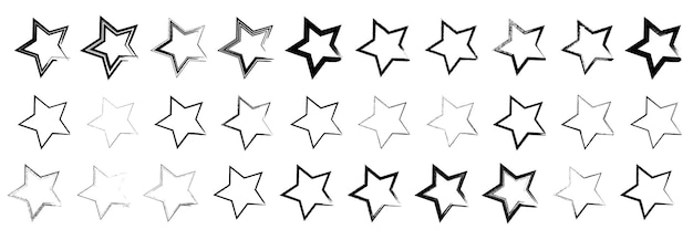 Grunge star symbol. Vector vintage star.